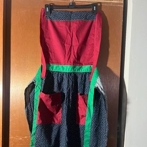Vintage, Handmade, Apron, with a Bib and ties